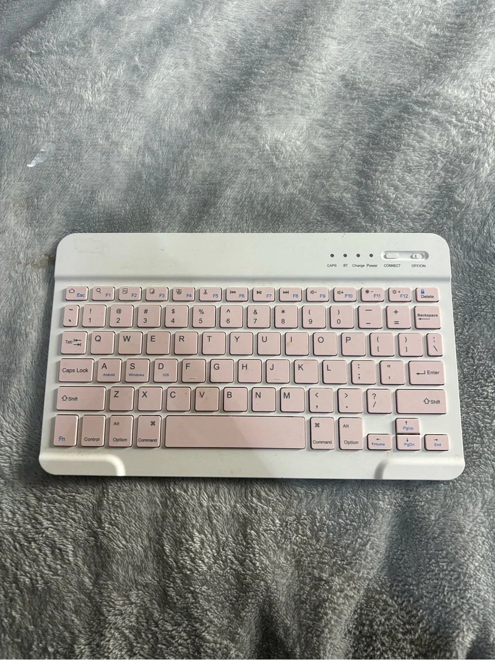 Pink & White Wireless Bluetooth Keyboard